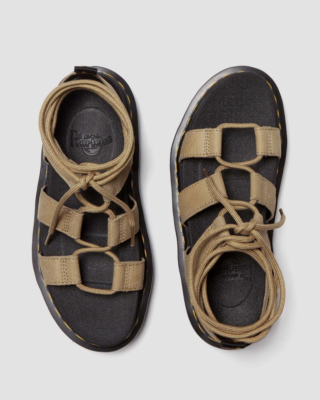 Sandalias Dr Martens Nartilla Tumbled Nubuck Leather Gladiator Mujer Marrom | 71223837