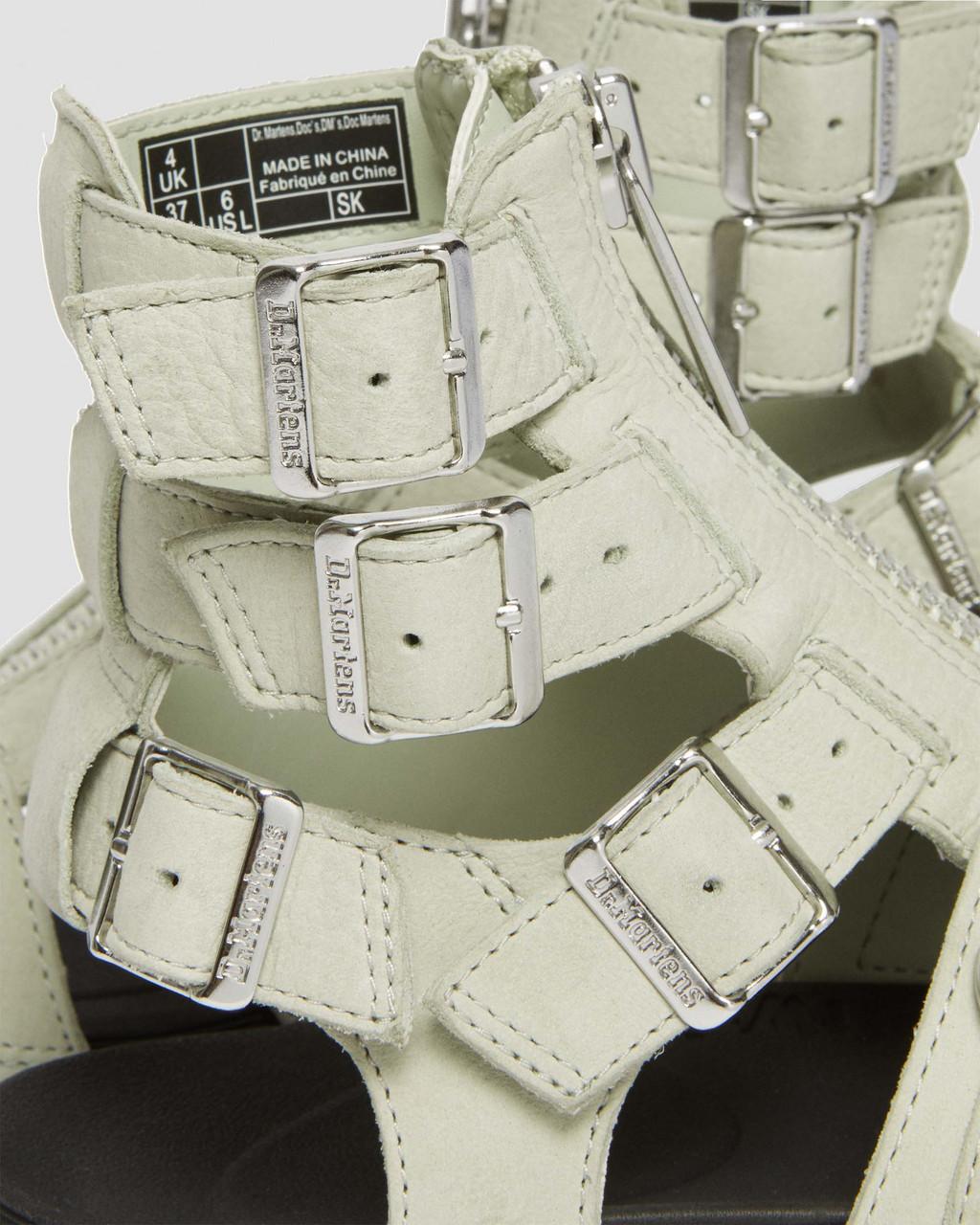Sandalias Dr Martens Olson Tumbled Nubuck Leather Gladiator Zip Mujer Verde Menta | 43416407