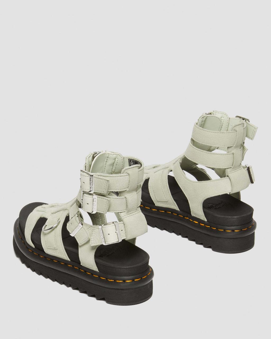 Sandalias Dr Martens Olson Tumbled Nubuck Leather Gladiator Zip Mujer Verde Menta | 43416407