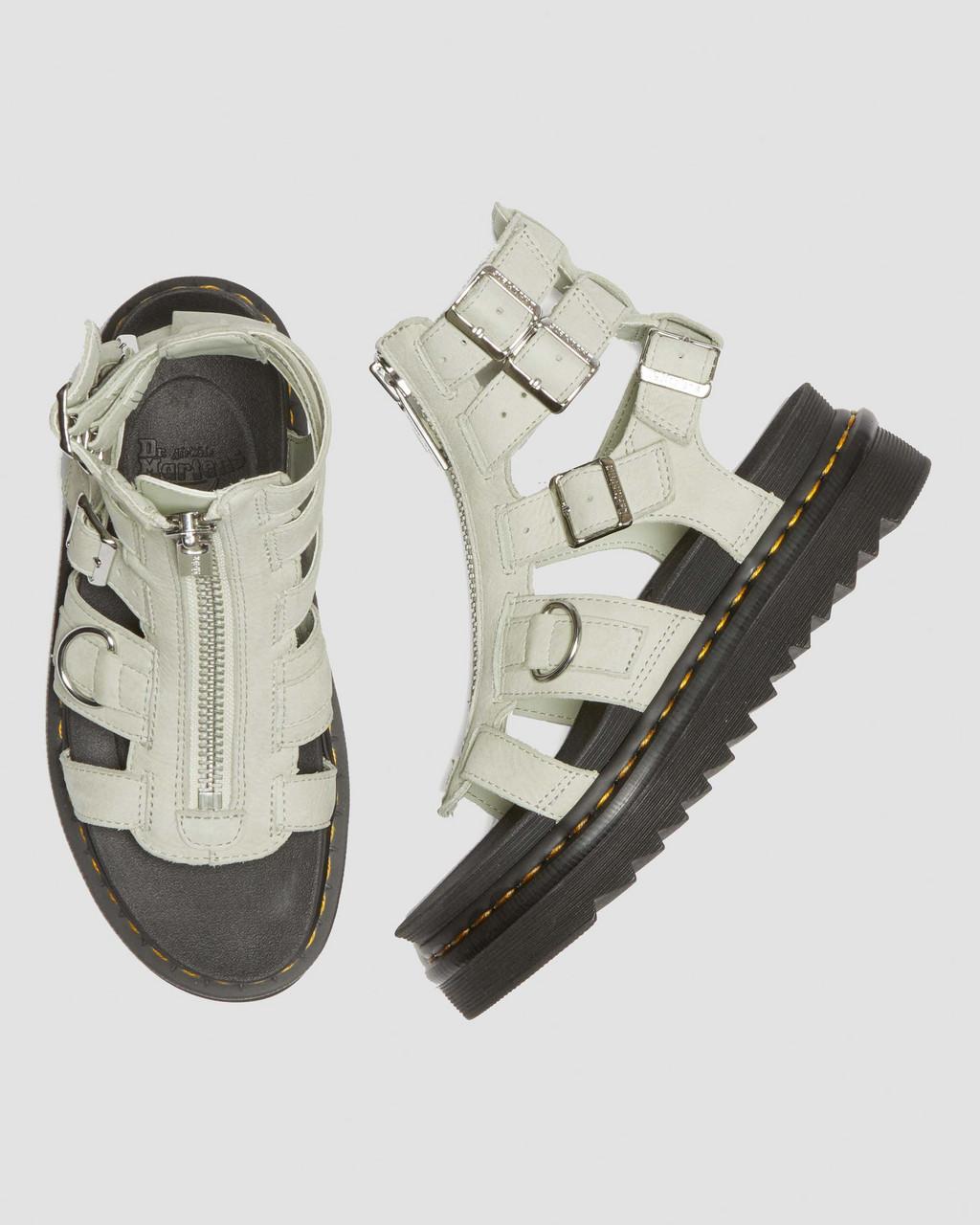Sandalias Dr Martens Olson Tumbled Nubuck Leather Gladiator Zip Mujer Verde Menta | 43416407
