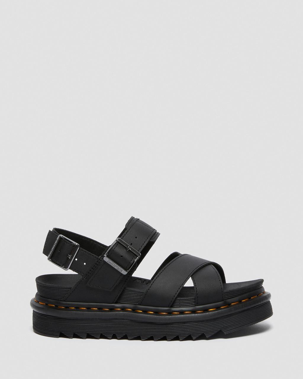 Sandalias Dr Martens Voss II Leather Strap Mujer Negros | 99027825