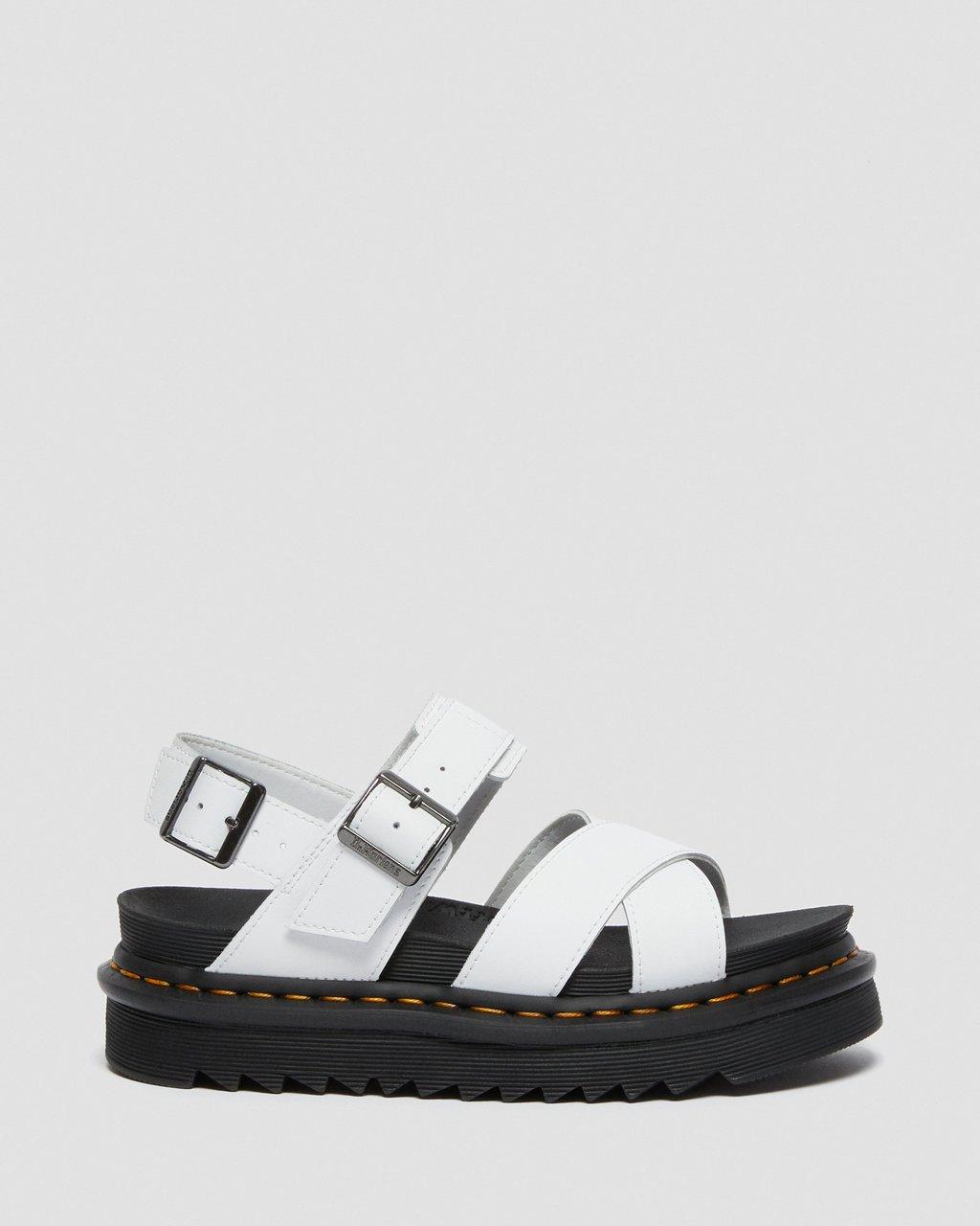 Sandalias Dr Martens Voss II Leather Strap Mujer Blancos | 69883673