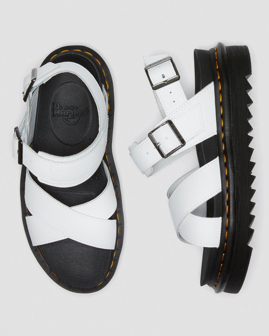 Sandalias Dr Martens Voss II Leather Strap Mujer Blancos | 69883673