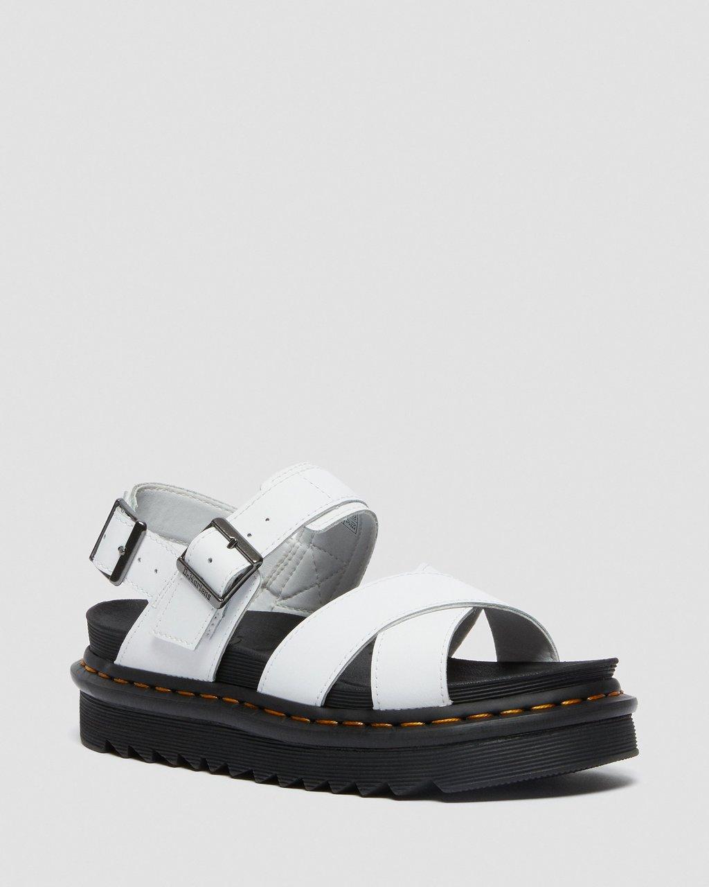 Sandalias Dr Martens Voss II Leather Strap Mujer Blancos | 69883673