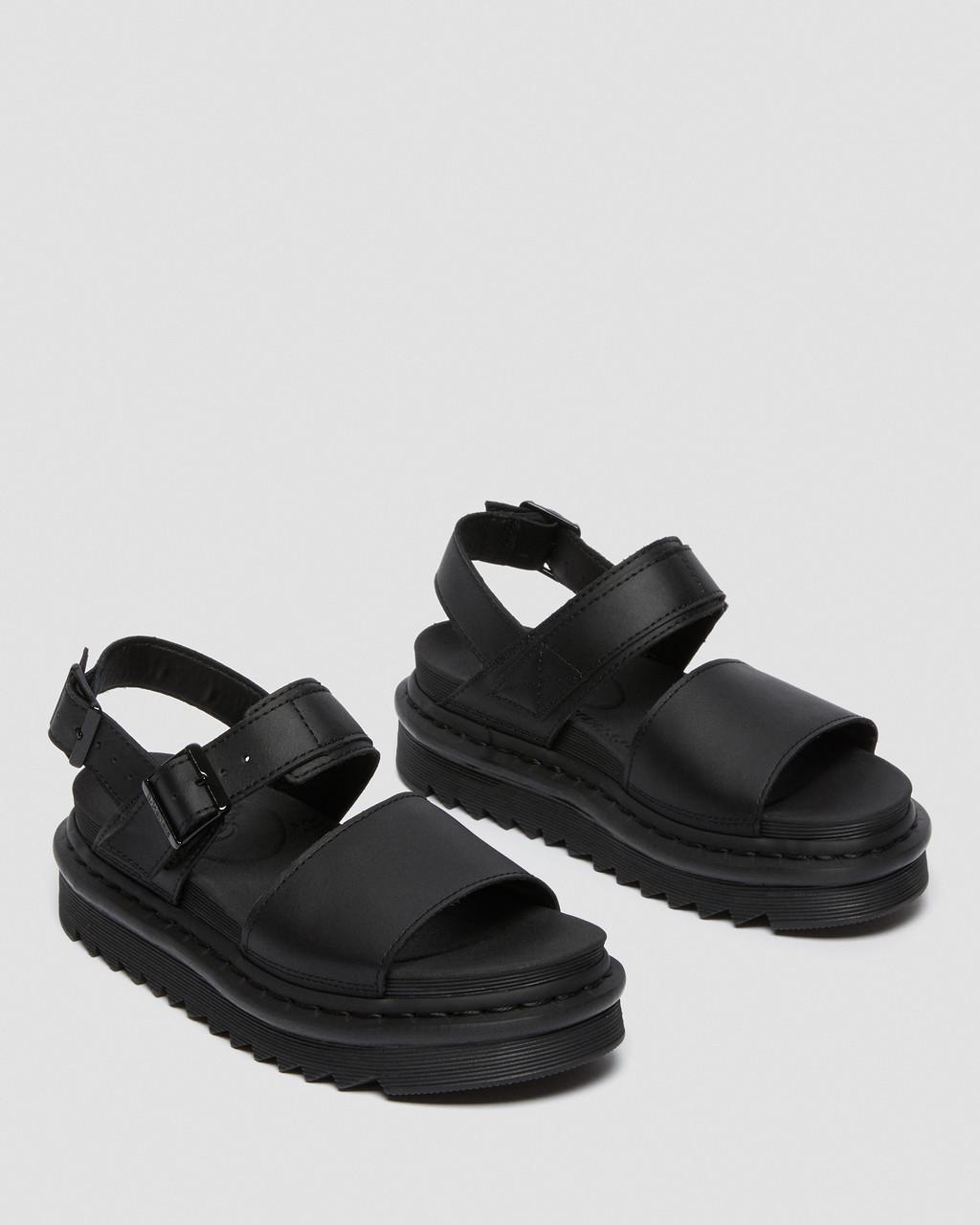 Sandalias Dr Martens Voss Leather Strap Mujer Negros | 30400861