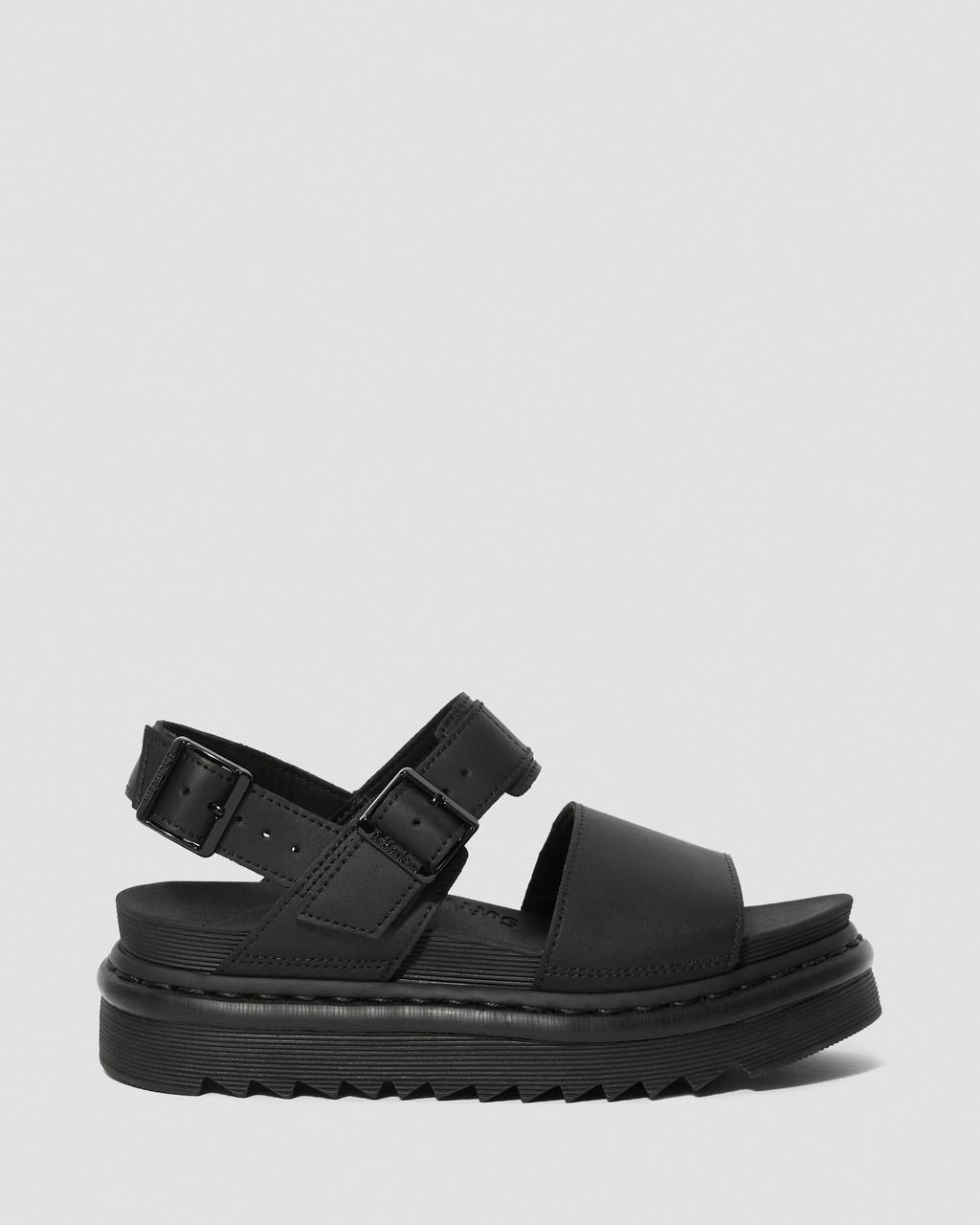 Sandalias Dr Martens Voss Leather Strap Mujer Negros | 30400861