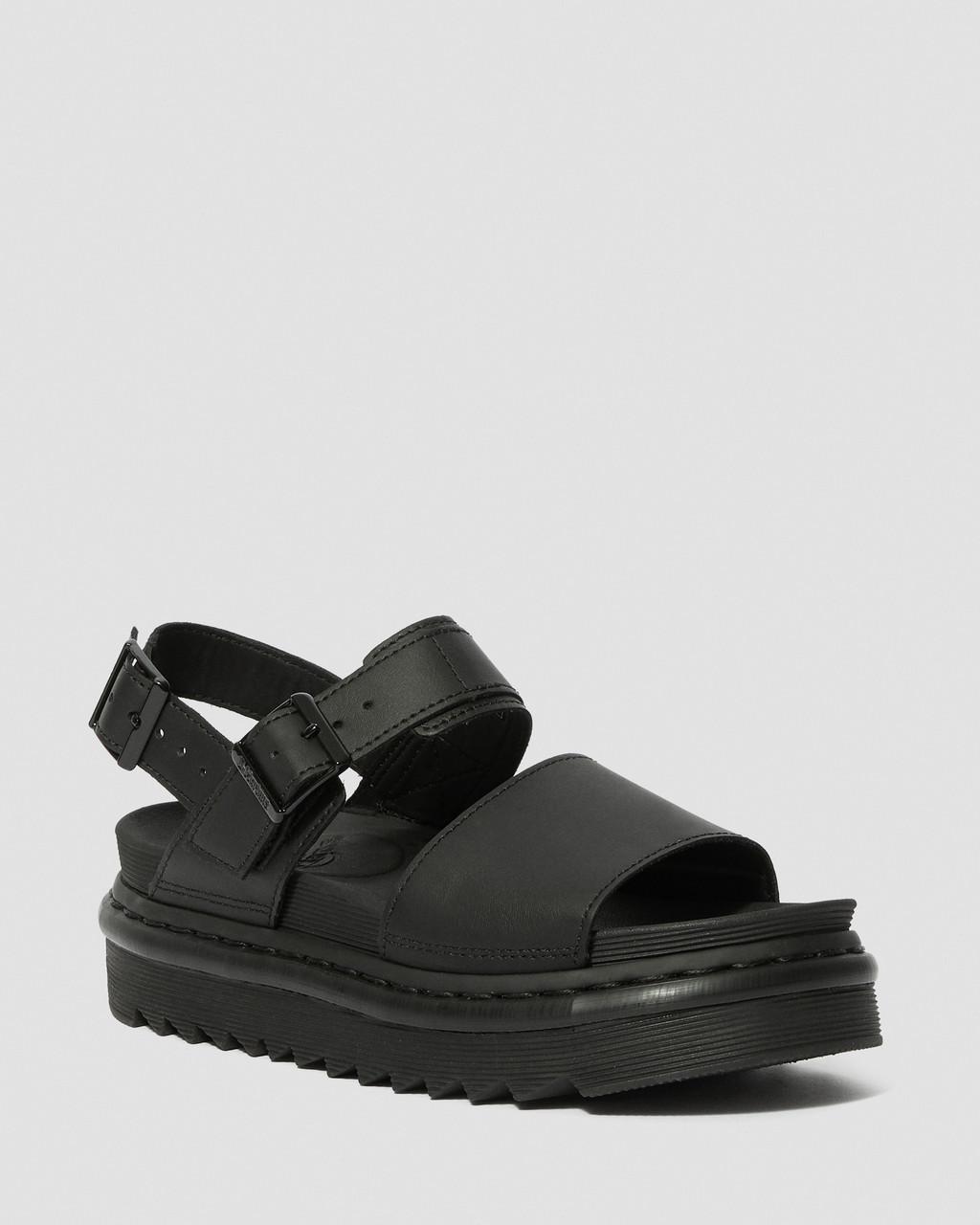Sandalias Dr Martens Voss Leather Strap Mujer Negros | 30400861