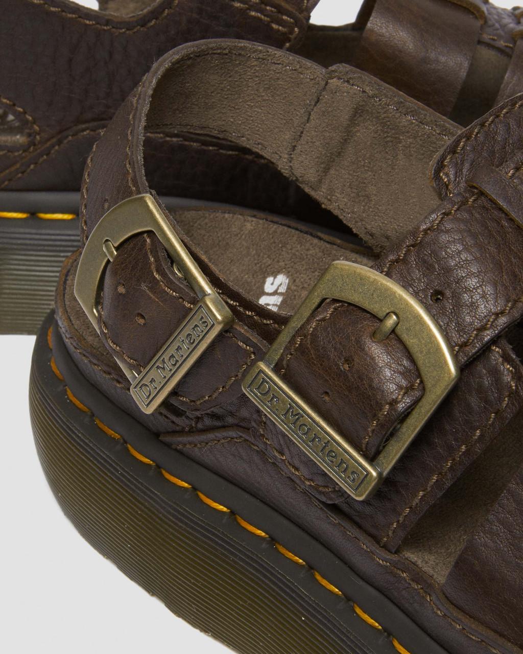 Sandalias Dr Martens Wrenlie Grizzly Leather Fisherman Mujer Marrom | 89094395