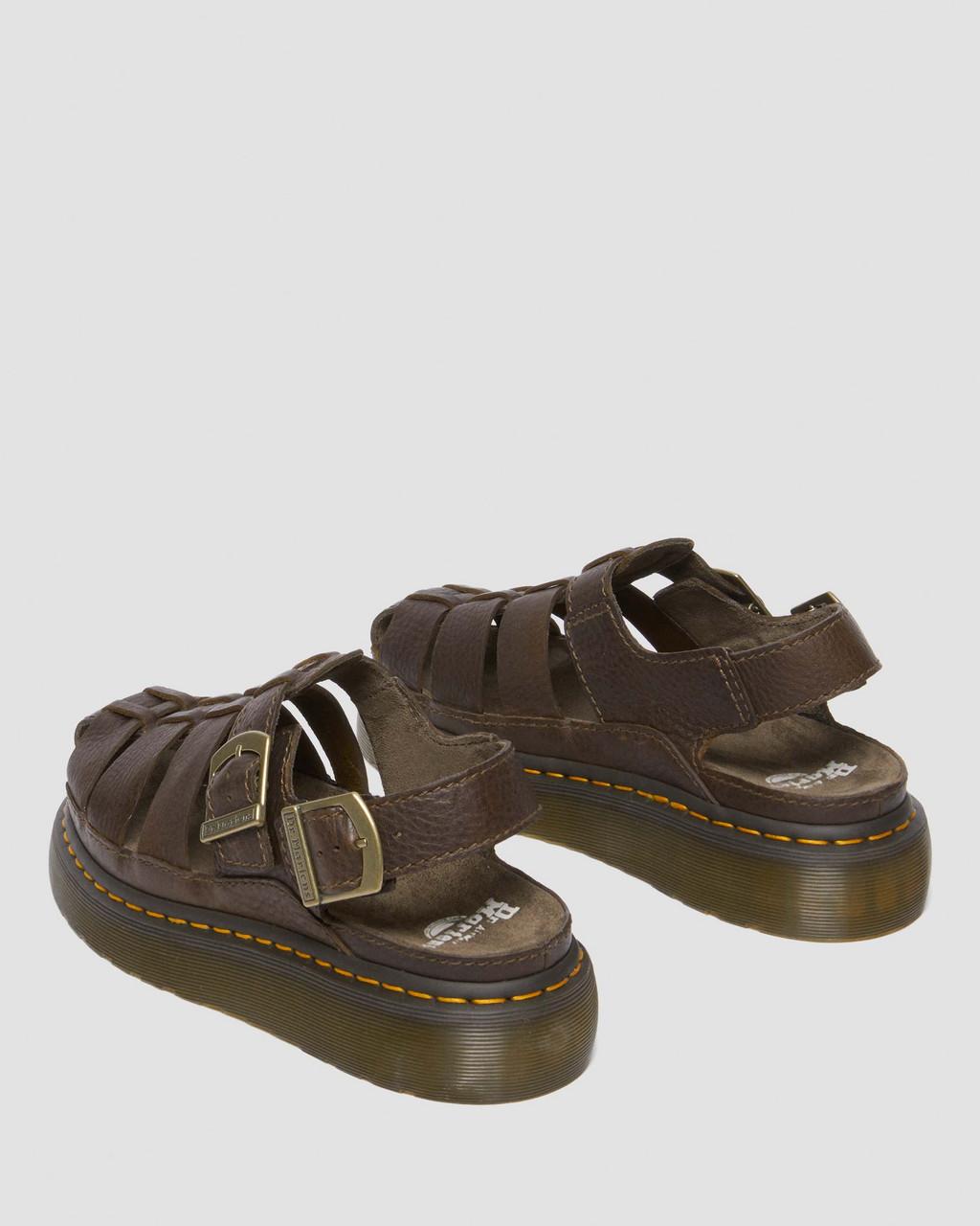 Sandalias Dr Martens Wrenlie Grizzly Leather Fisherman Mujer Marrom | 89094395