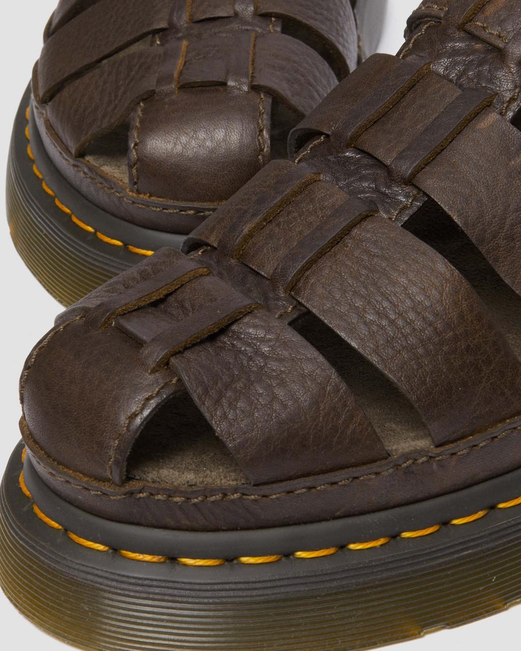 Sandalias Dr Martens Wrenlie Grizzly Leather Fisherman Mujer Marrom | 89094395