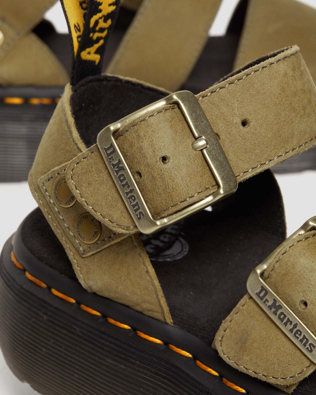 Sandalias Plataforma Dr Martens Gryphon Tumbled Nubuck Leather Mujer Verde Oliva | 74481409