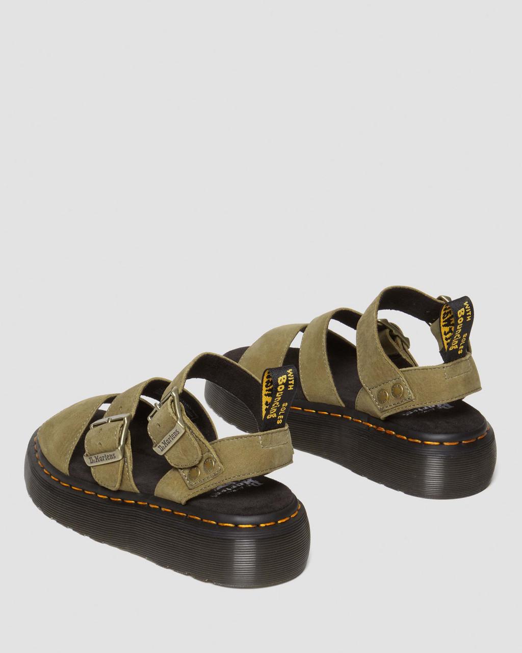 Sandalias Plataforma Dr Martens Gryphon Tumbled Nubuck Leather Mujer Verde Oliva | 74481409