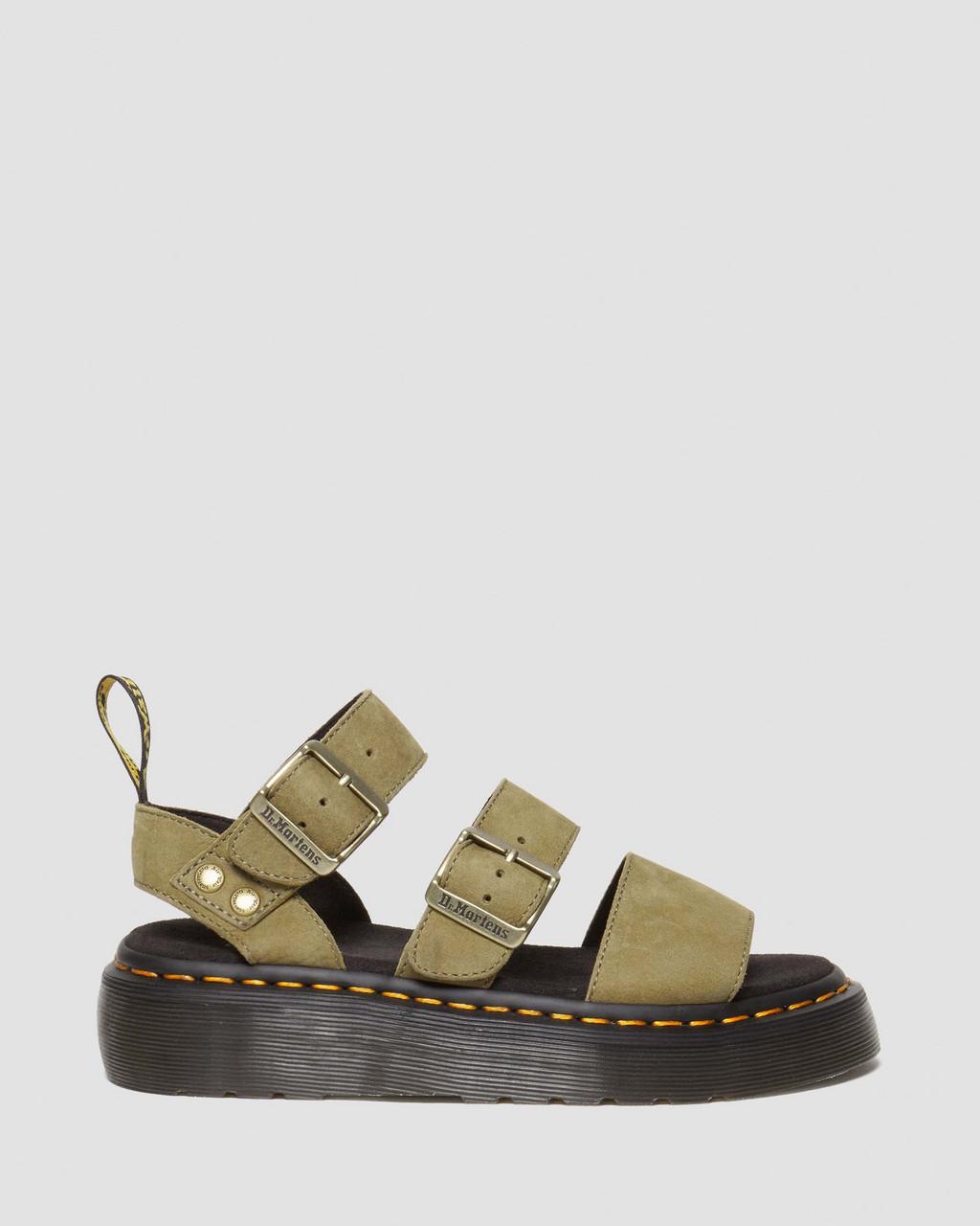 Sandalias Plataforma Dr Martens Gryphon Tumbled Nubuck Leather Mujer Verde Oliva | 74481409