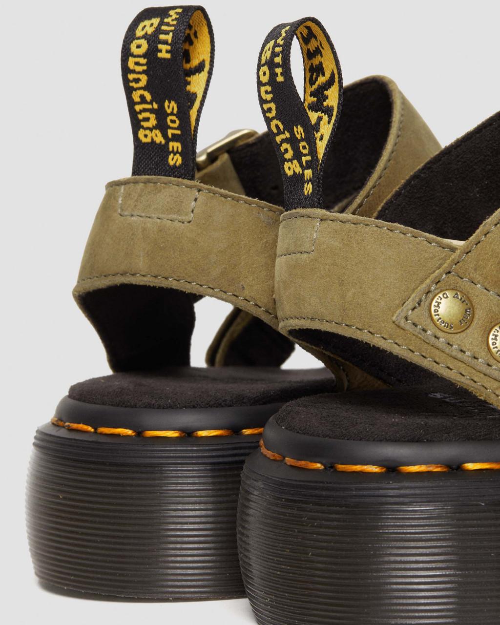 Sandalias Plataforma Dr Martens Gryphon Tumbled Nubuck Leather Mujer Verde Oliva | 74481409