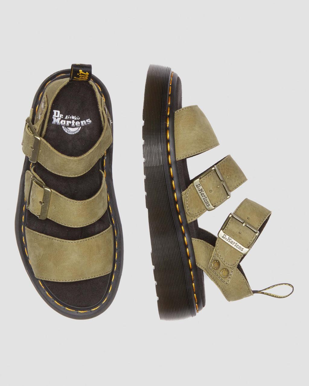 Sandalias Plataforma Dr Martens Gryphon Tumbled Nubuck Leather Mujer Verde Oliva | 74481409