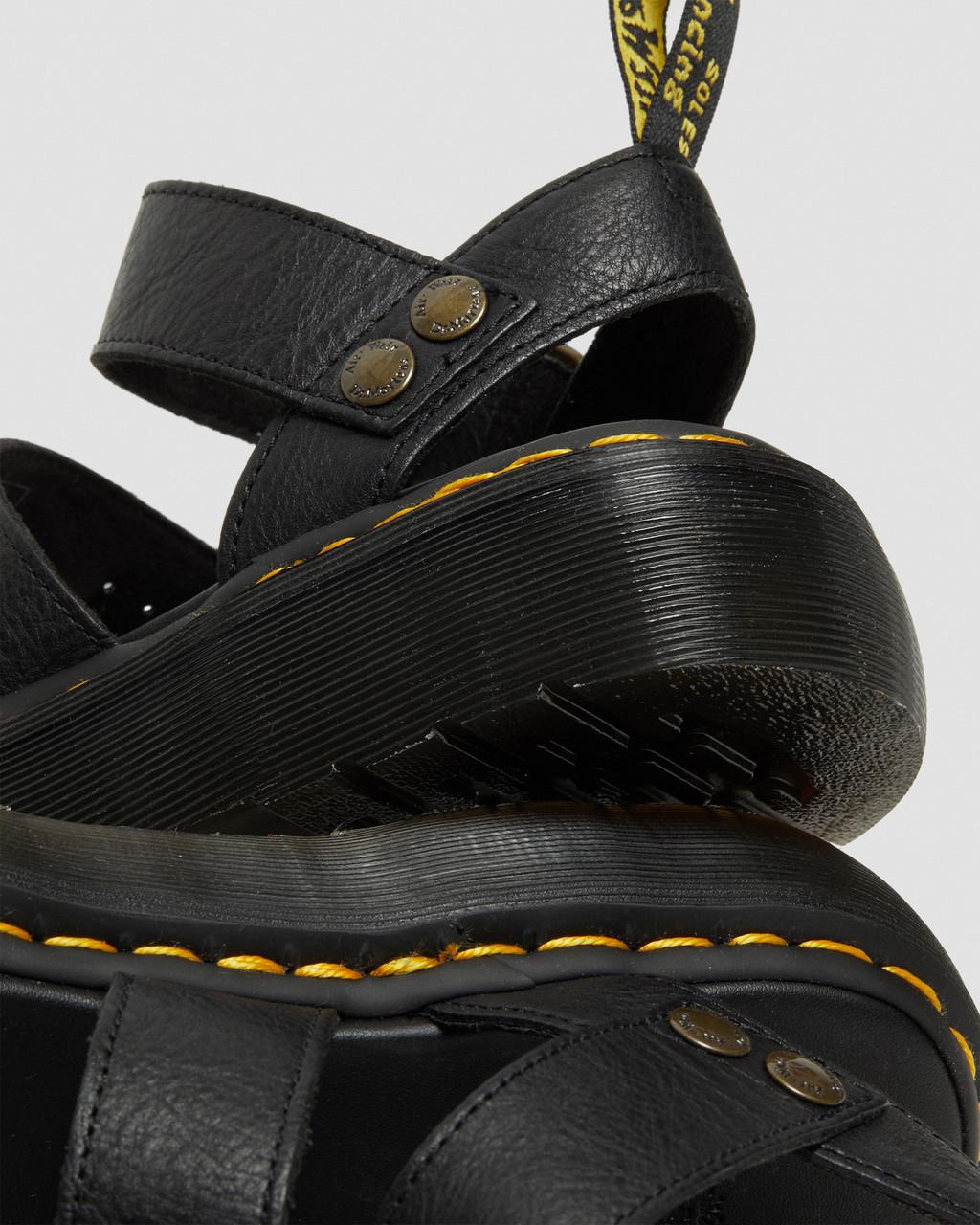 Sandalias Plataforma Dr Martens Gryphon Pisa Leather Mujer Negros | 84398762
