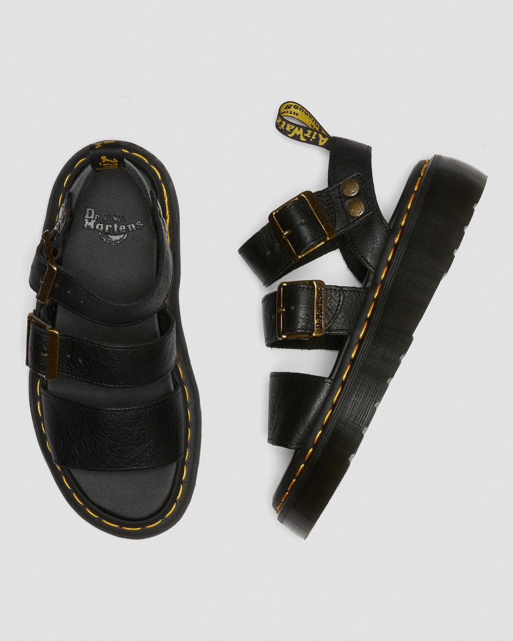Sandalias Plataforma Dr Martens Gryphon Pisa Leather Mujer Negros | 84398762