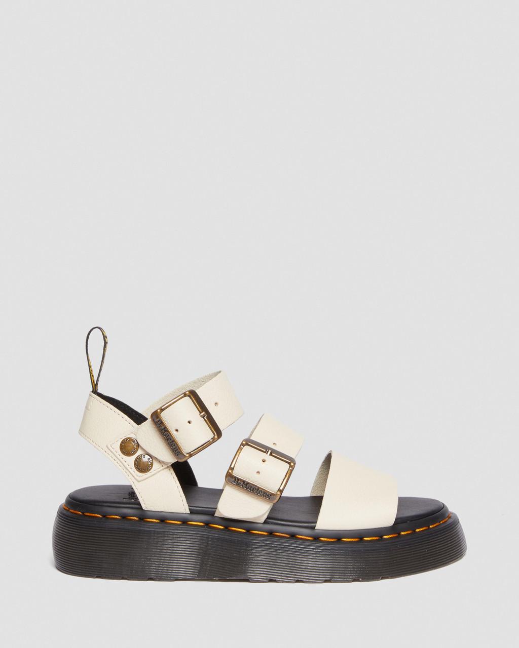 Sandalias Plataforma Dr Martens Gryphon Pisa Leather Mujer Beige | 25378093