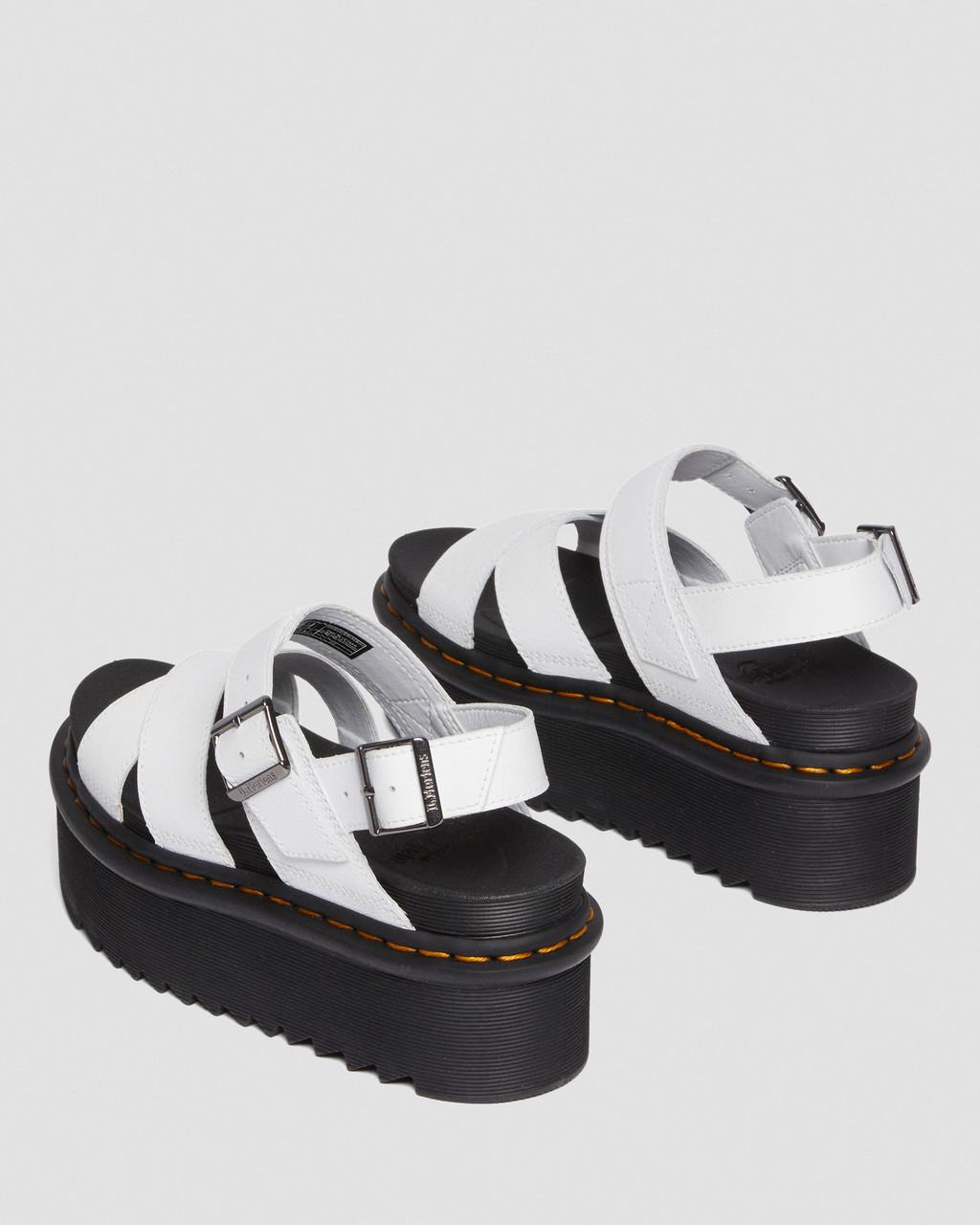 Sandalias Plataforma Dr Martens Voss II Athena Leather Strap Mujer Blancos | 53439518