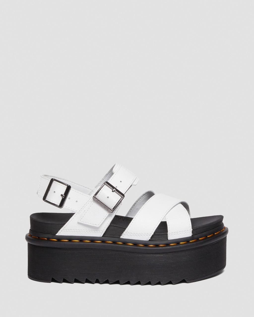 Sandalias Plataforma Dr Martens Voss II Athena Leather Strap Mujer Blancos | 53439518