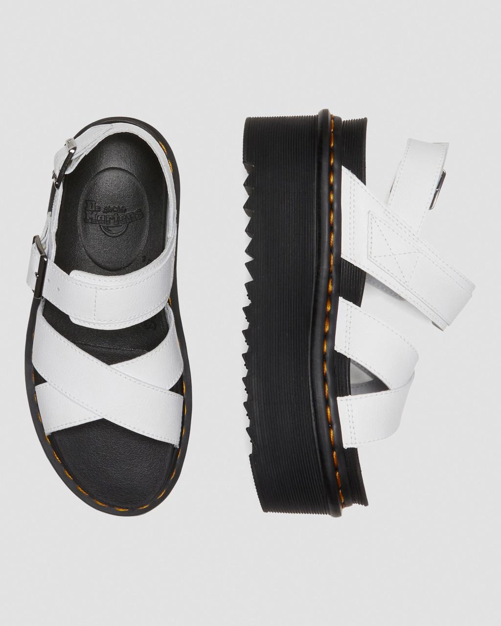 Sandalias Plataforma Dr Martens Voss II Athena Leather Strap Mujer Blancos | 53439518