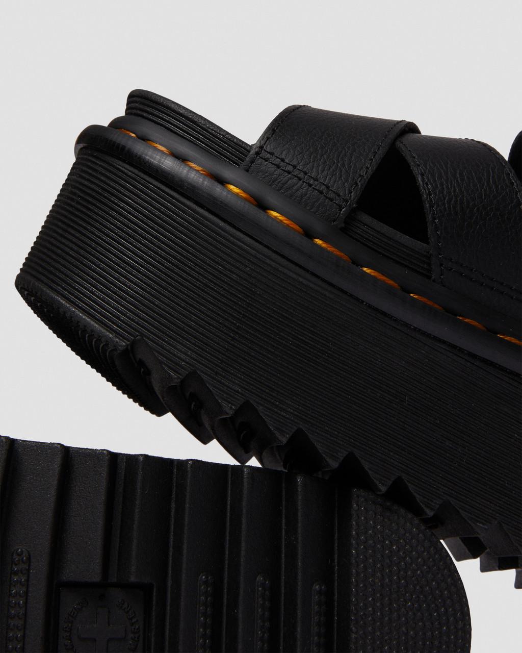 Sandalias Plataforma Dr Martens Voss II Athena Leather Strap Mujer Negros | 96076205