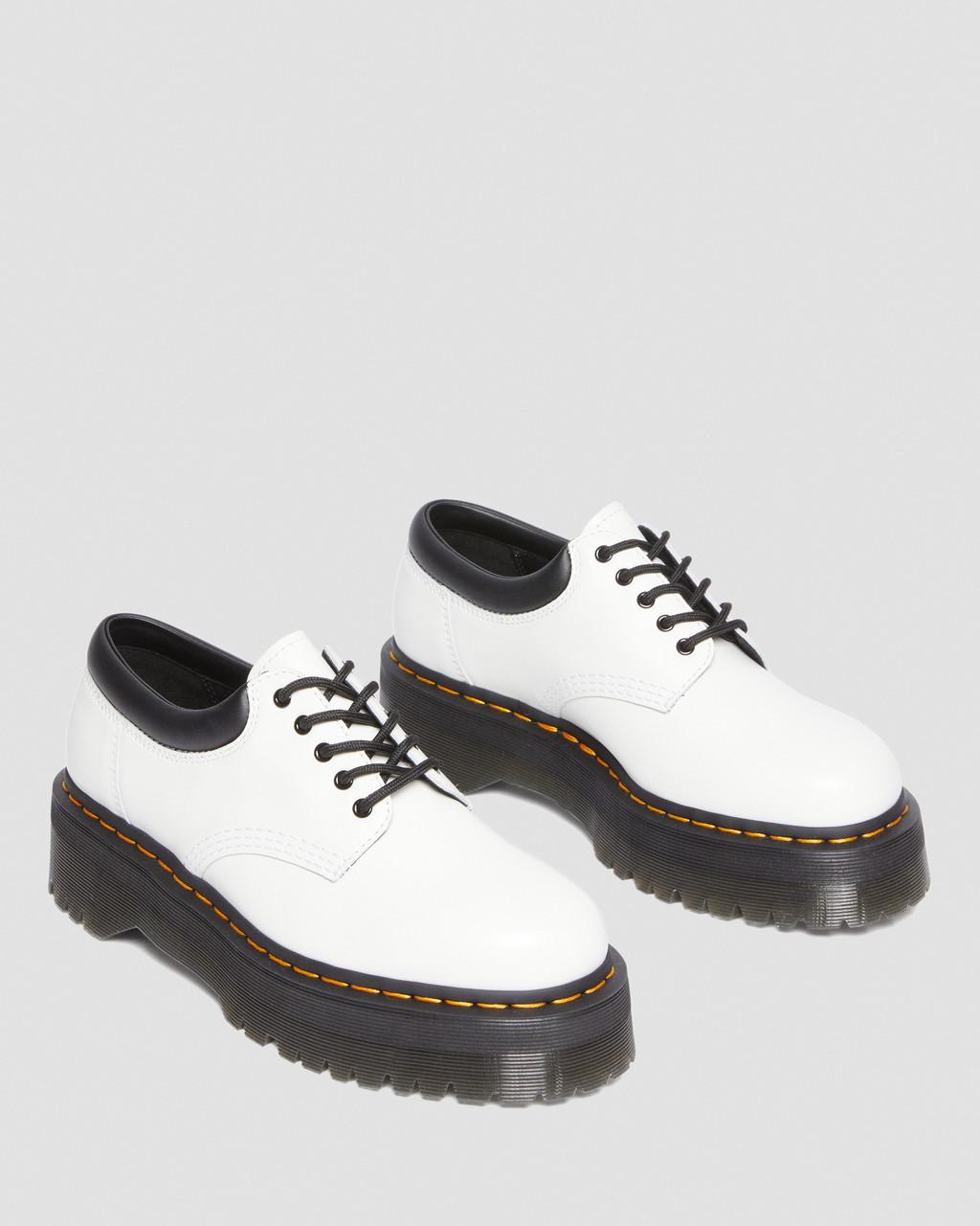 Zapatos Casual Dr Martens 8053 Leather Platform Mujer Blancos | 75279711