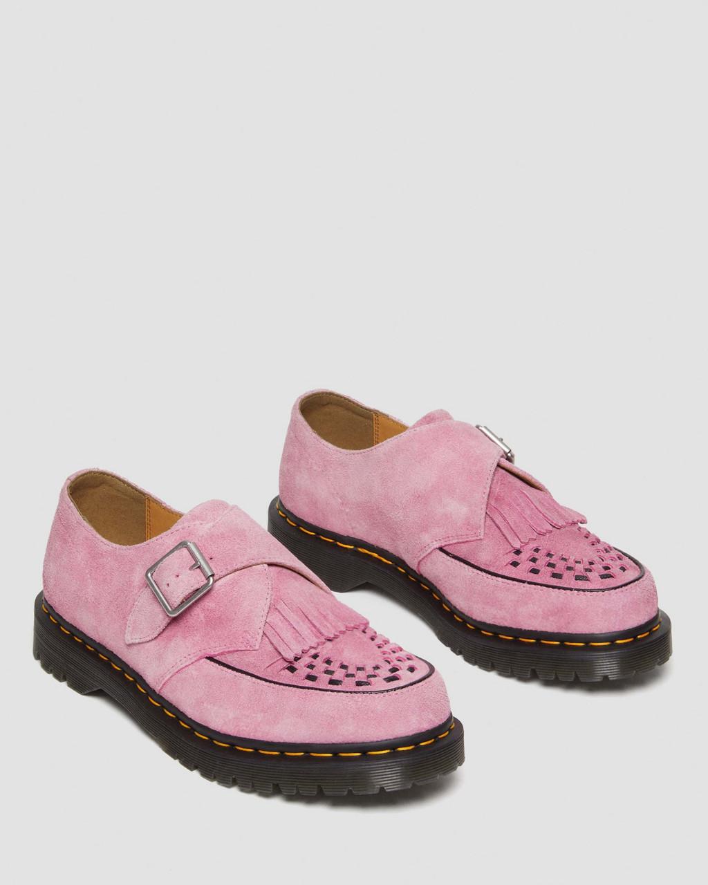 Zapatos Creepers Dr Martens Ramsey Suede Kiltie Buckle Hombre Rosas | 95076388