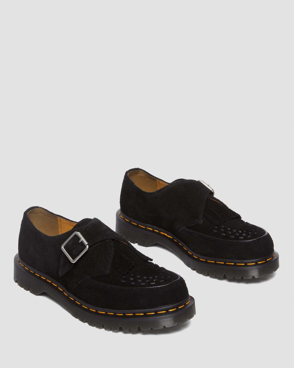 Zapatos Creepers Dr Martens Ramsey Suede Kiltie Buckle Mujer Negros | 74456447