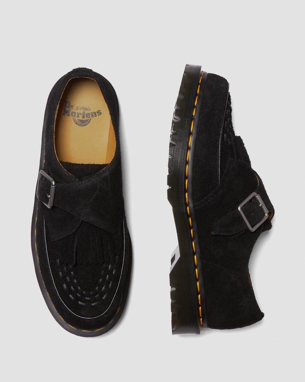 Zapatos Creepers Dr Martens Ramsey Suede Kiltie Buckle Mujer Negros | 74456447