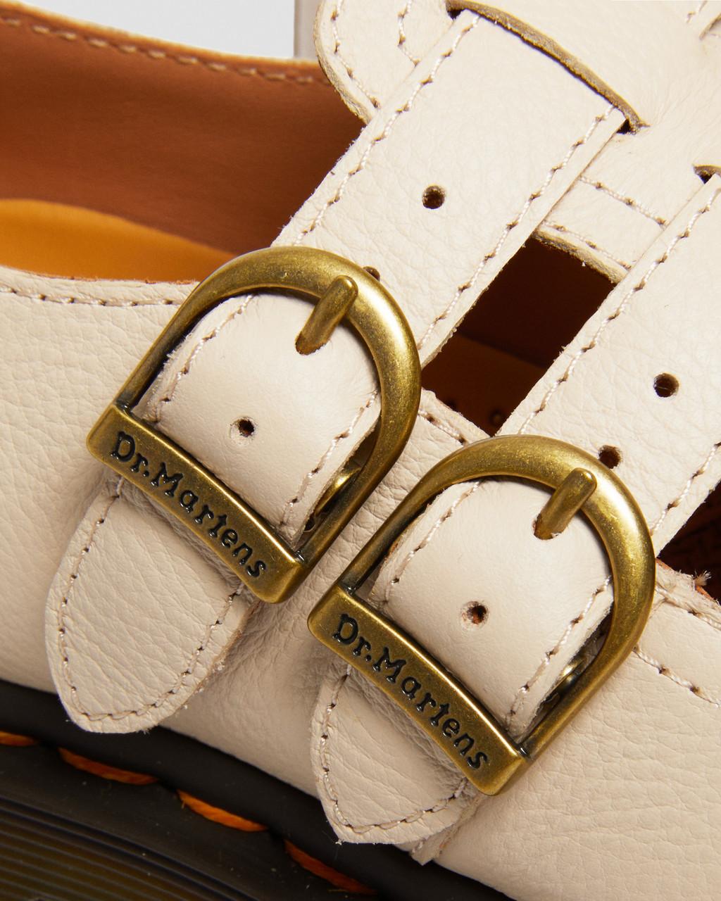 Zapatos Mary Jane Dr Martens 8065 Virginia Leather Mujer Beige | 82426415