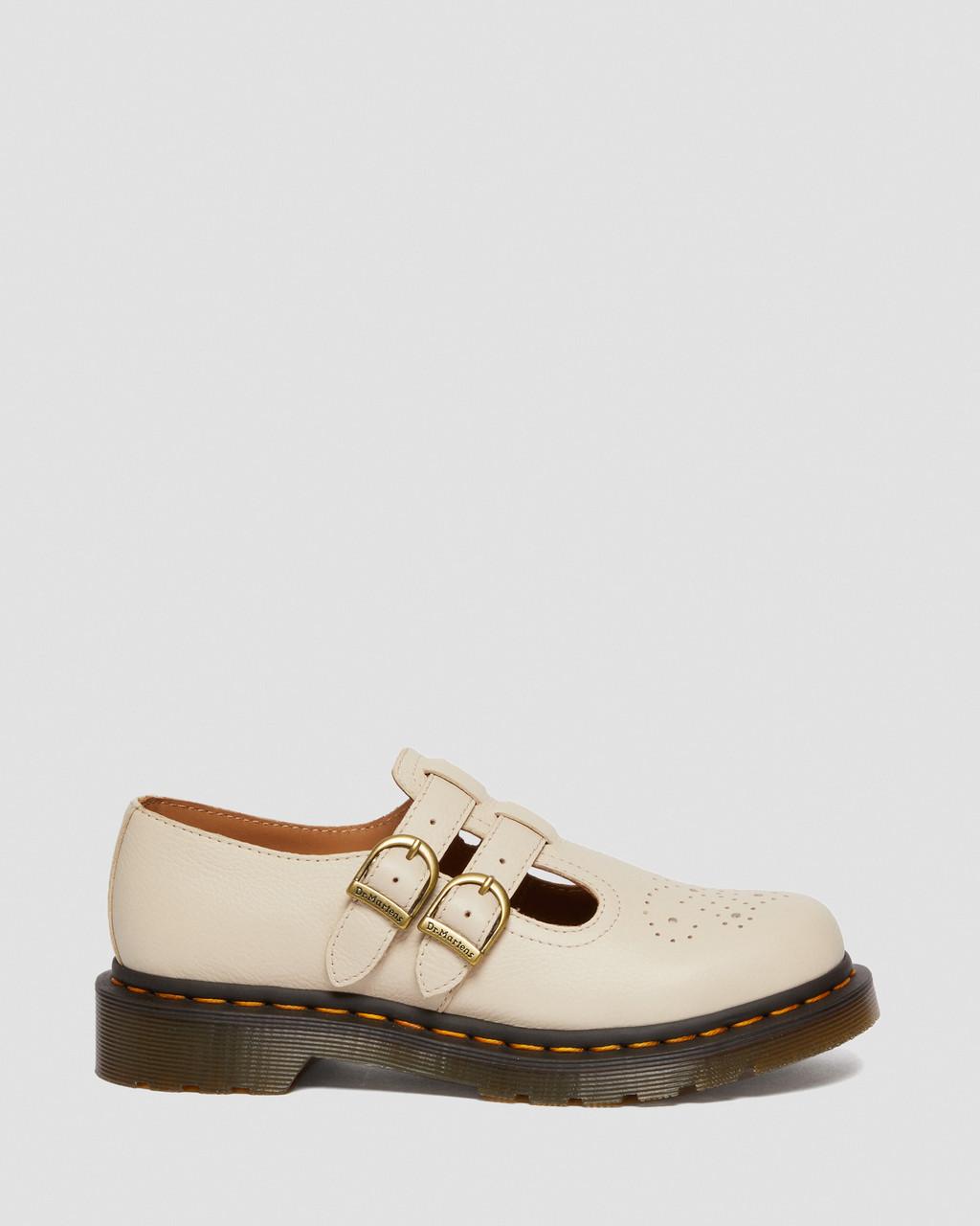 Zapatos Mary Jane Dr Martens 8065 Virginia Leather Mujer Beige | 82426415