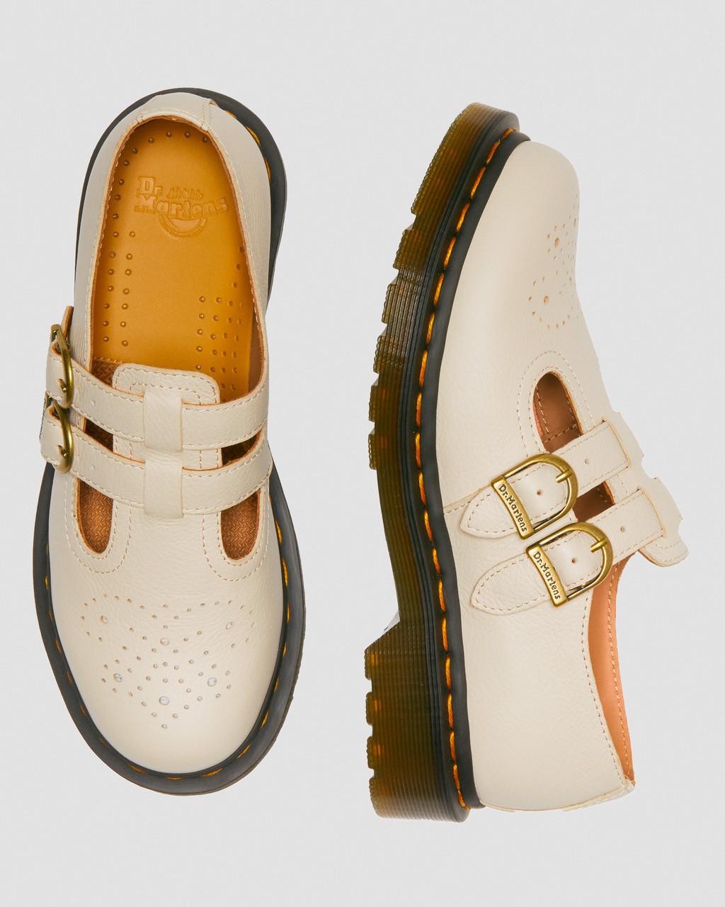 Zapatos Mary Jane Dr Martens 8065 Virginia Leather Mujer Beige | 82426415