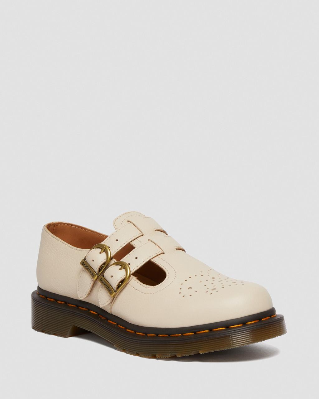 Zapatos Mary Jane Dr Martens 8065 Virginia Leather Mujer Beige | 82426415