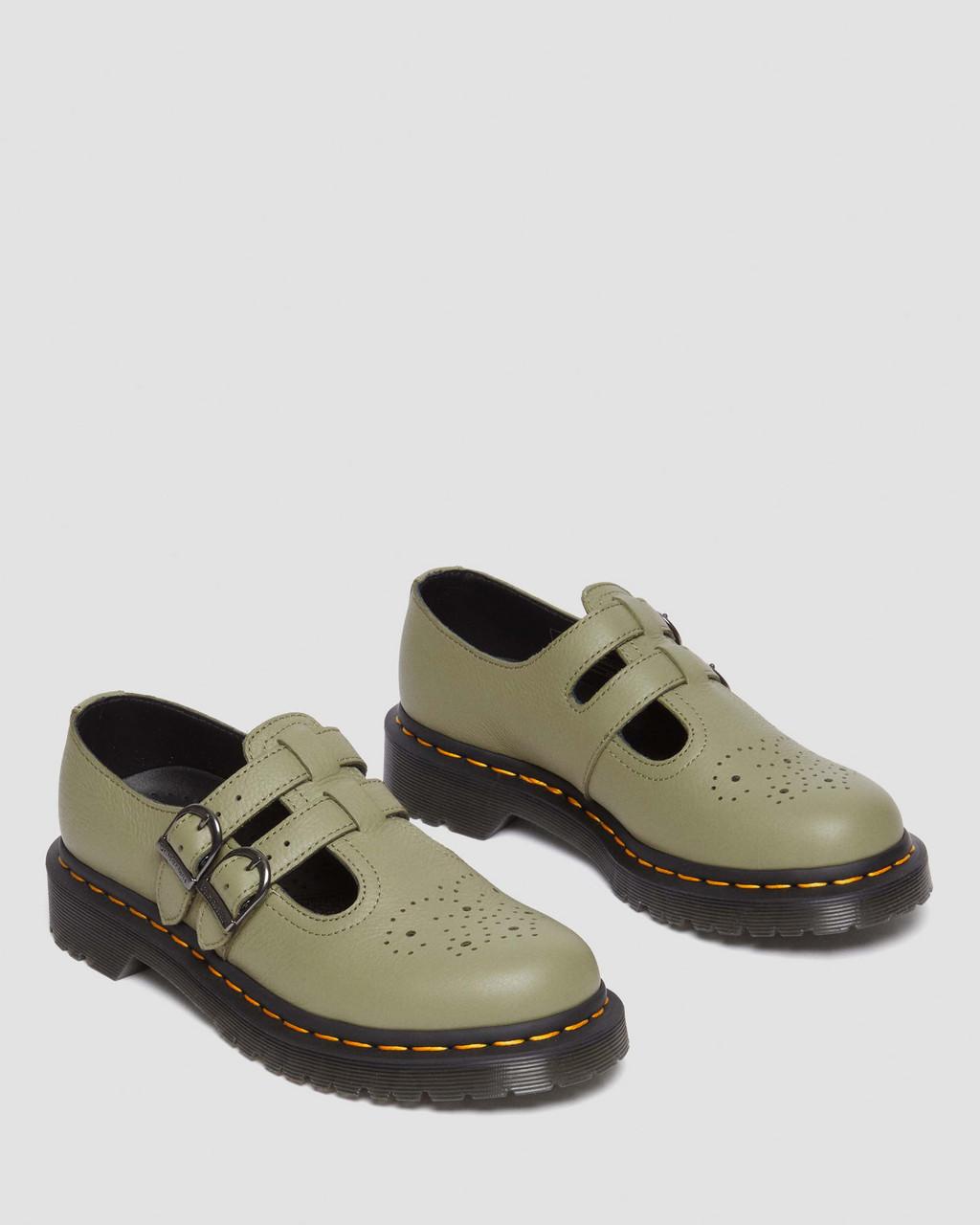 Zapatos Mary Jane Dr Martens 8065 Virginia Leather Mujer Verde Oliva | 85900056