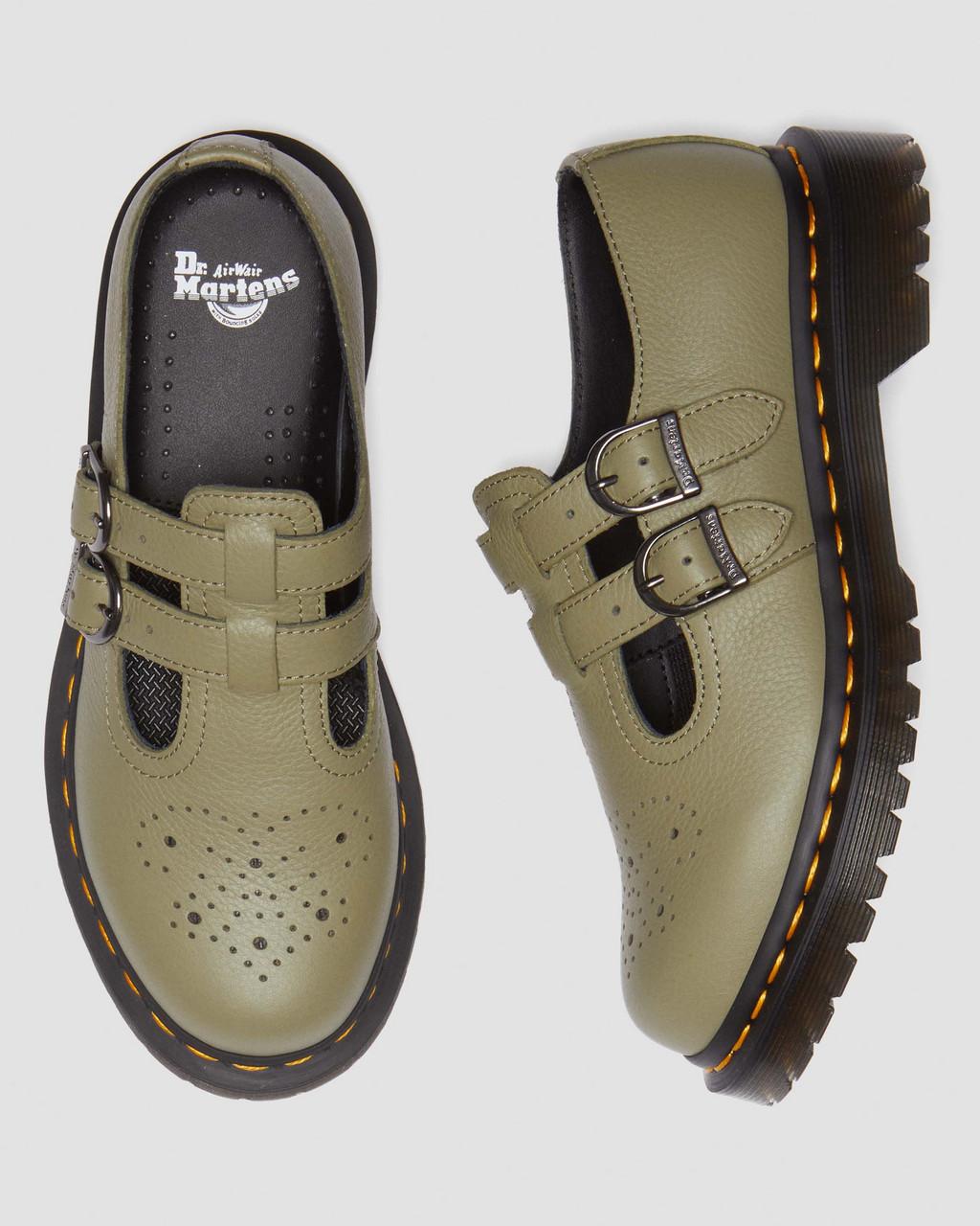 Zapatos Mary Jane Dr Martens 8065 Virginia Leather Mujer Verde Oliva | 85900056