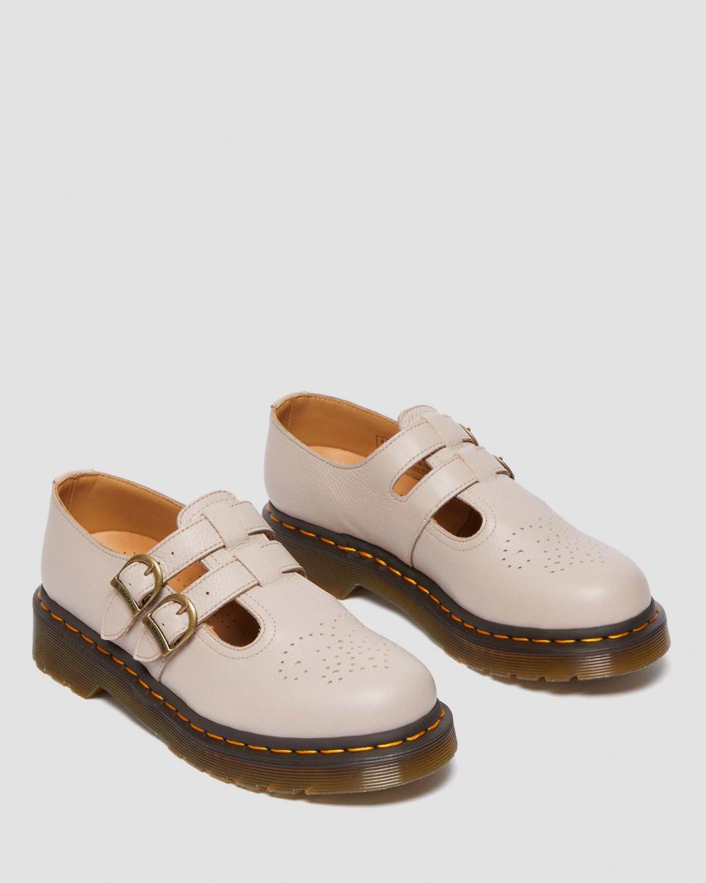 Zapatos Mary Jane Dr Martens 8065 Virginia Leather Mujer Beige | 73176499