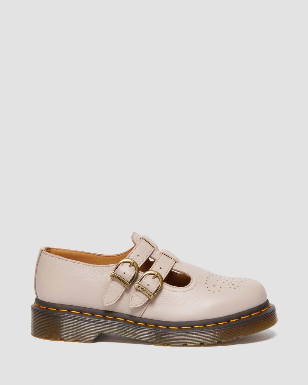 Zapatos Mary Jane Dr Martens 8065 Virginia Leather Mujer Beige | 73176499