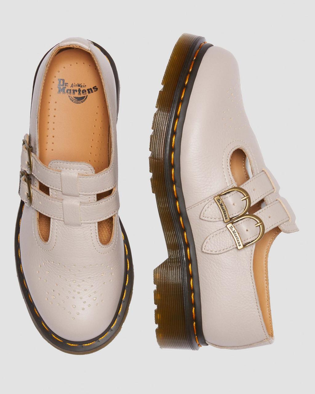 Zapatos Mary Jane Dr Martens 8065 Virginia Leather Mujer Beige | 73176499