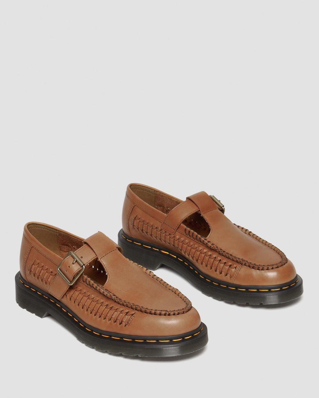 Zapatos Mary Jane Dr Martens Adrian T-Bar Leather Mujer Marrom | 17184713