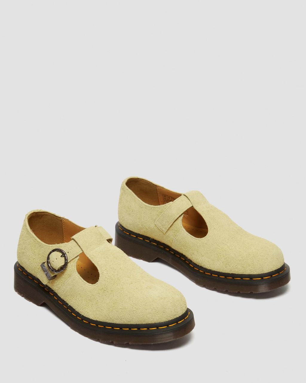 Zapatos Mary Jane Dr Martens T-Bar Suede Hombre Amarillos | 40041817