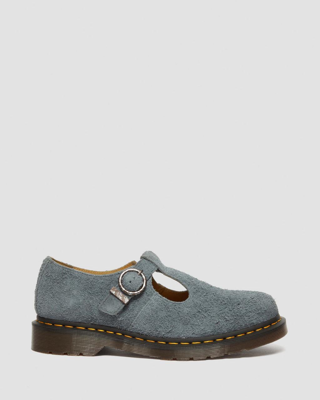 Zapatos Mary Jane Dr Martens T-Bar Suede Mujer Grises | 18728185