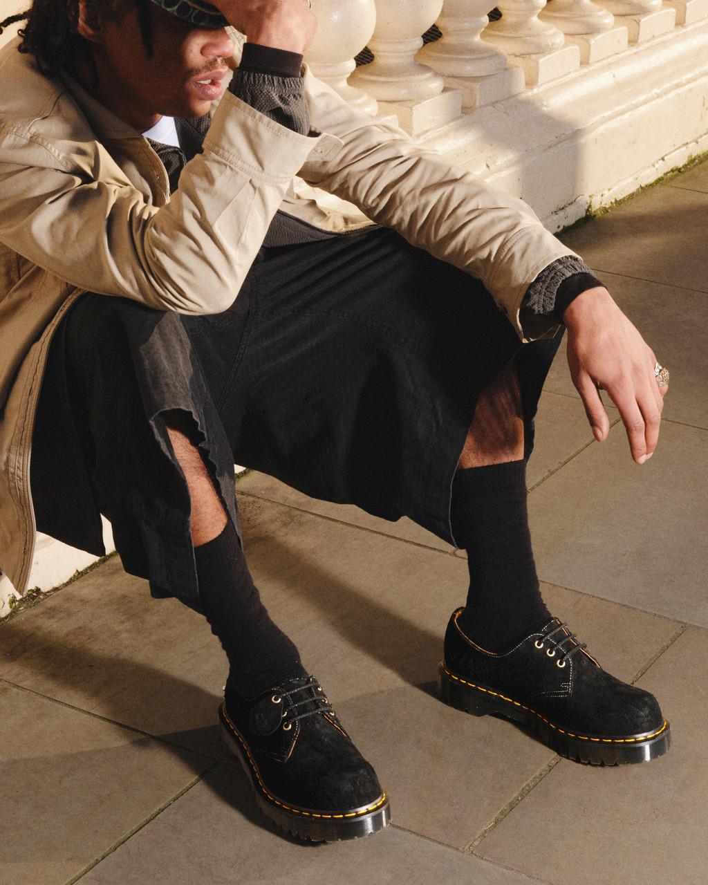 Zapatos Oxford Dr Martens 1461 Bex Made in England Emboss Suede Hombre Negros | 37910362