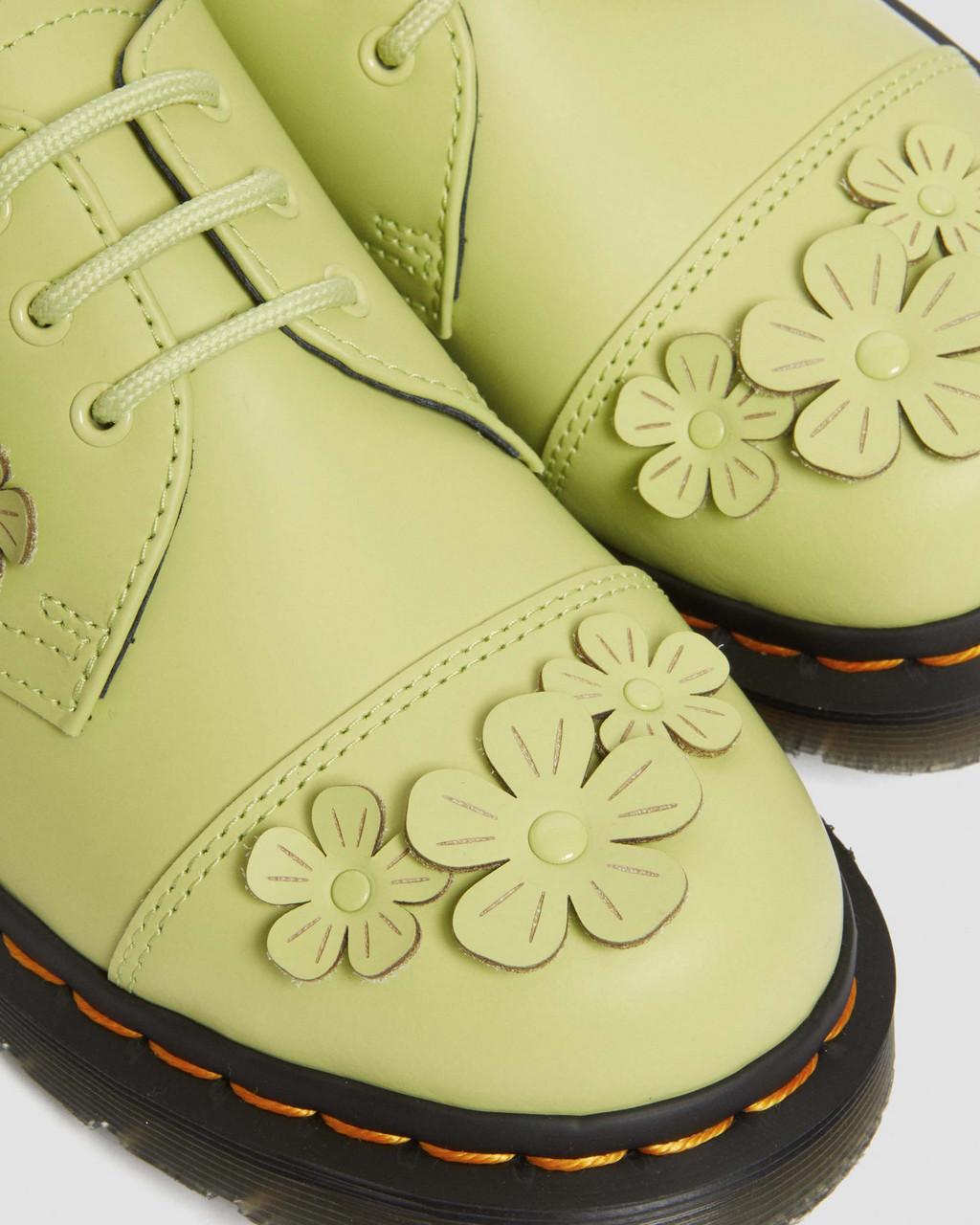 Zapatos Oxford Dr Martens 1461 Flower Applique Leather Mujer Verdes | 35390252