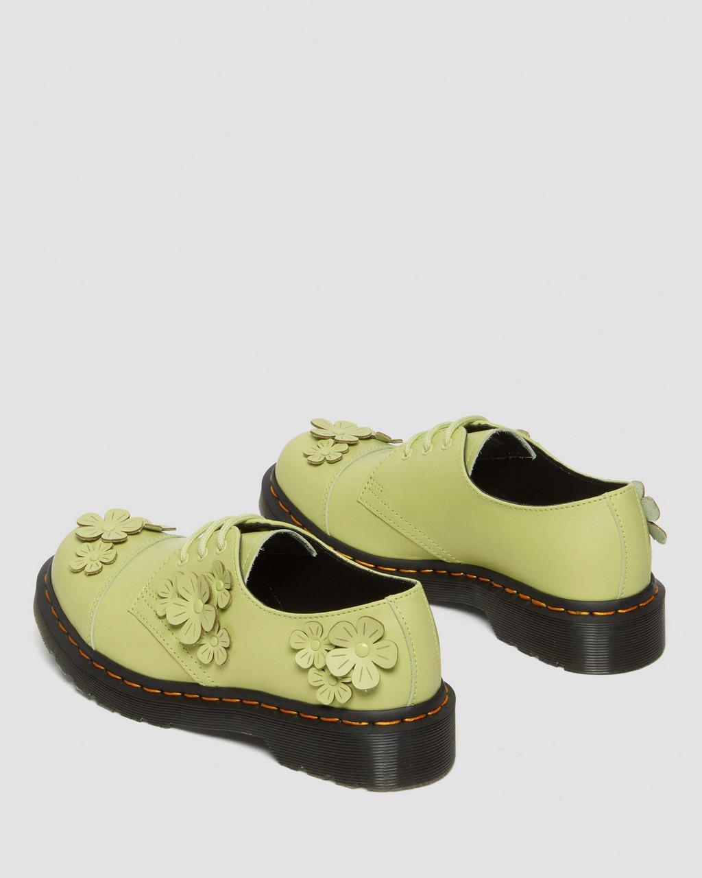 Zapatos Oxford Dr Martens 1461 Flower Applique Leather Mujer Verdes | 35390252