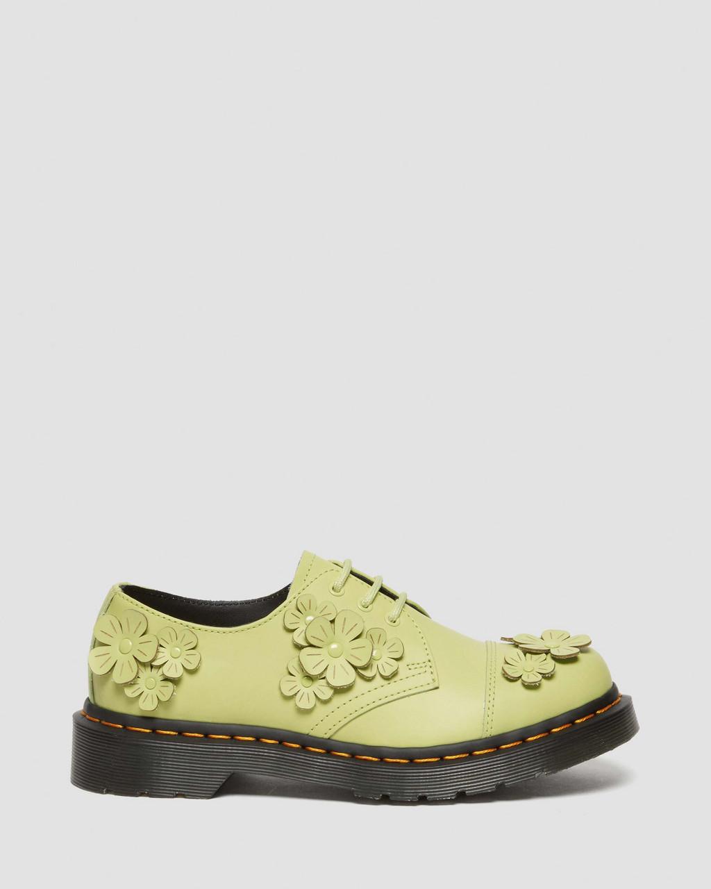 Zapatos Oxford Dr Martens 1461 Flower Applique Leather Mujer Verdes | 35390252