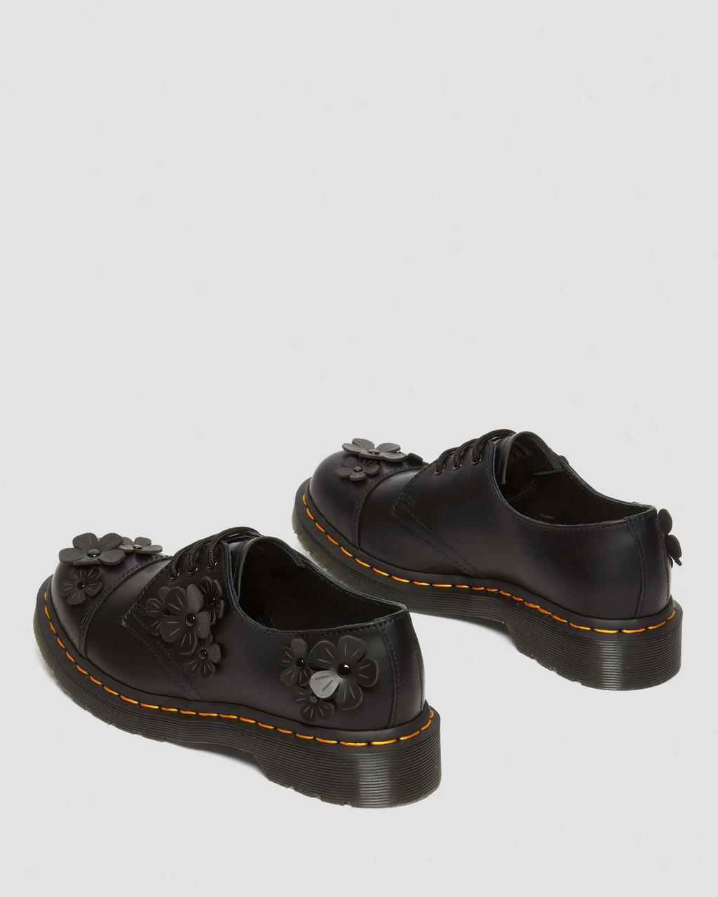 Zapatos Oxford Dr Martens 1461 Flower Applique Leather Mujer Negros | 23897025