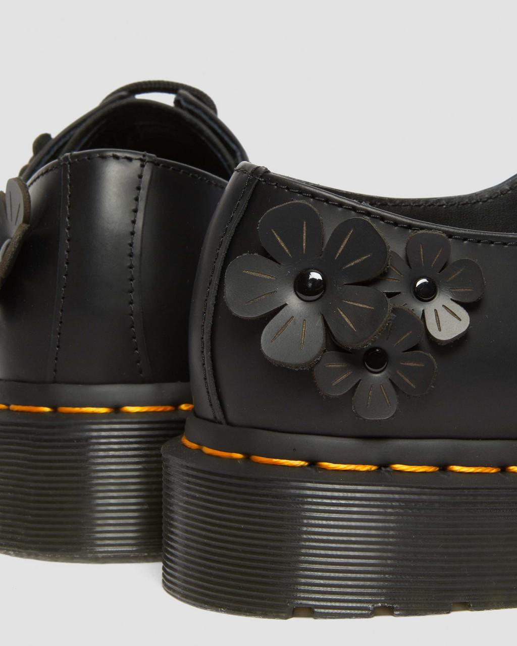 Zapatos Oxford Dr Martens 1461 Flower Applique Leather Mujer Negros | 23897025