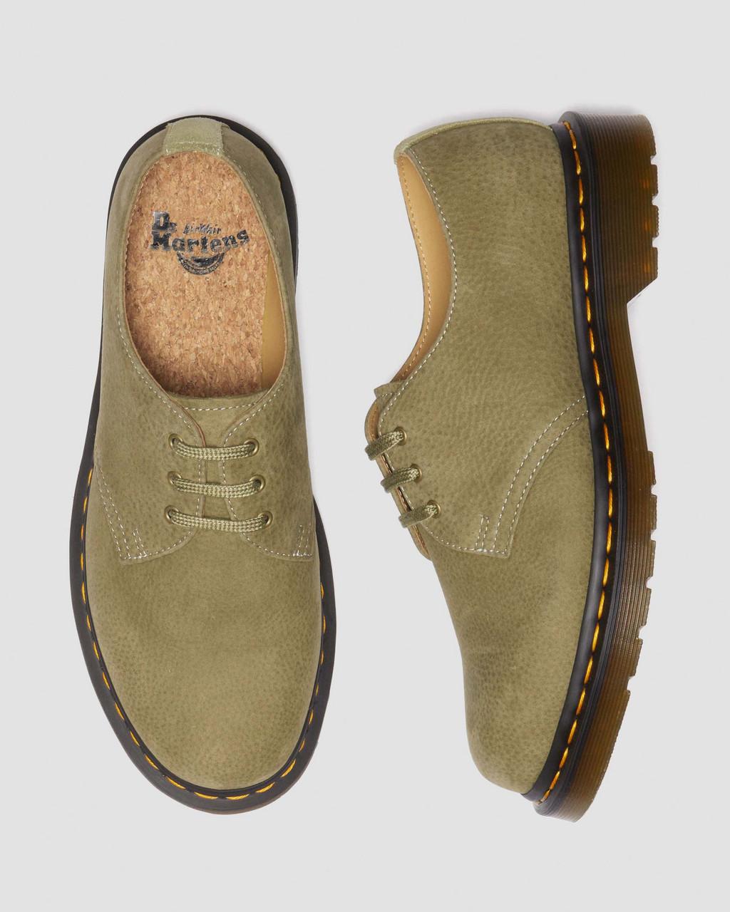 Zapatos Oxford Dr Martens 1461 Tumbled Nubuck Leather Hombre Verde Oliva | 31993610
