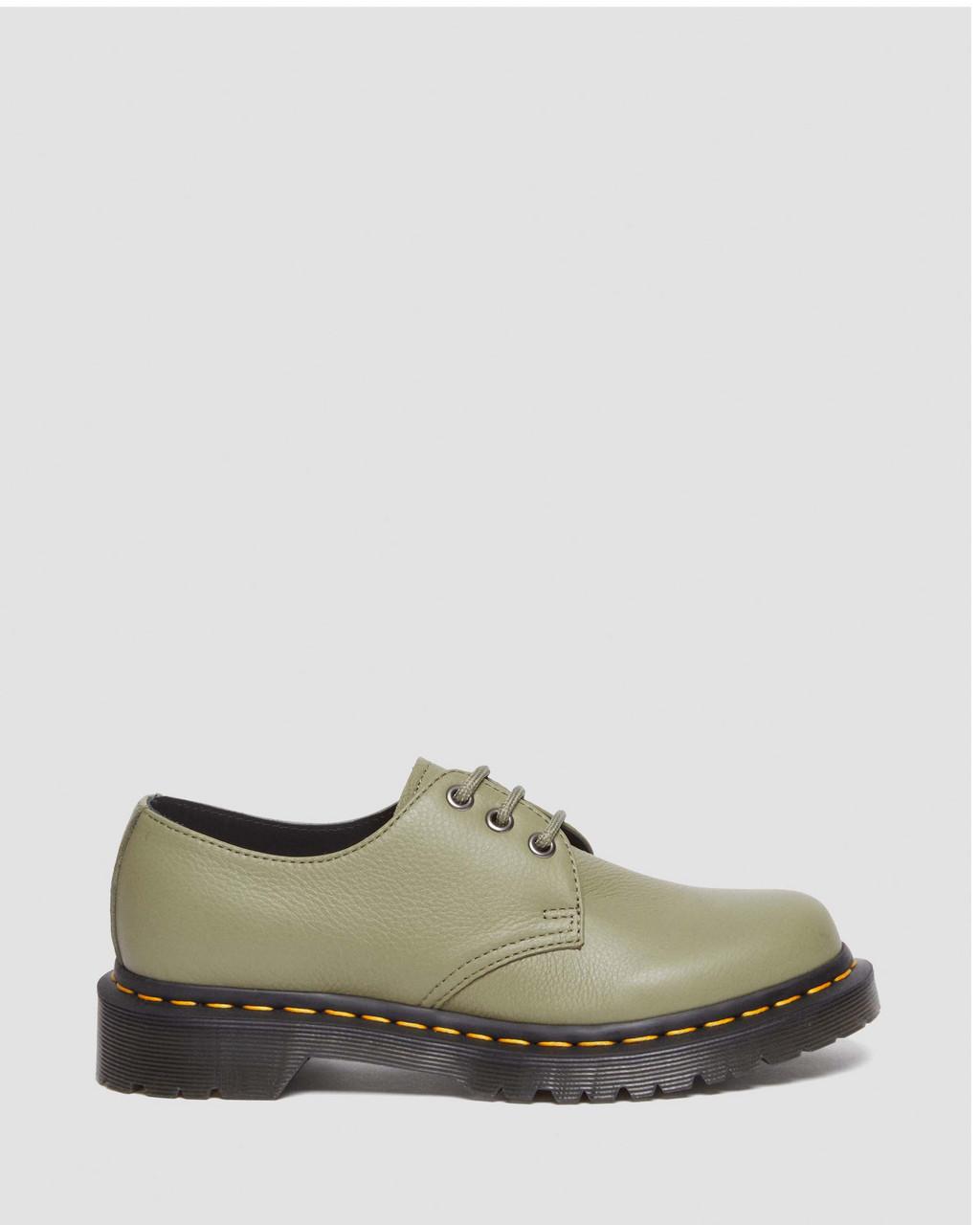 Zapatos Oxford Dr Martens 1461 Virginia Leather Mujer Verde Oliva | 57308711